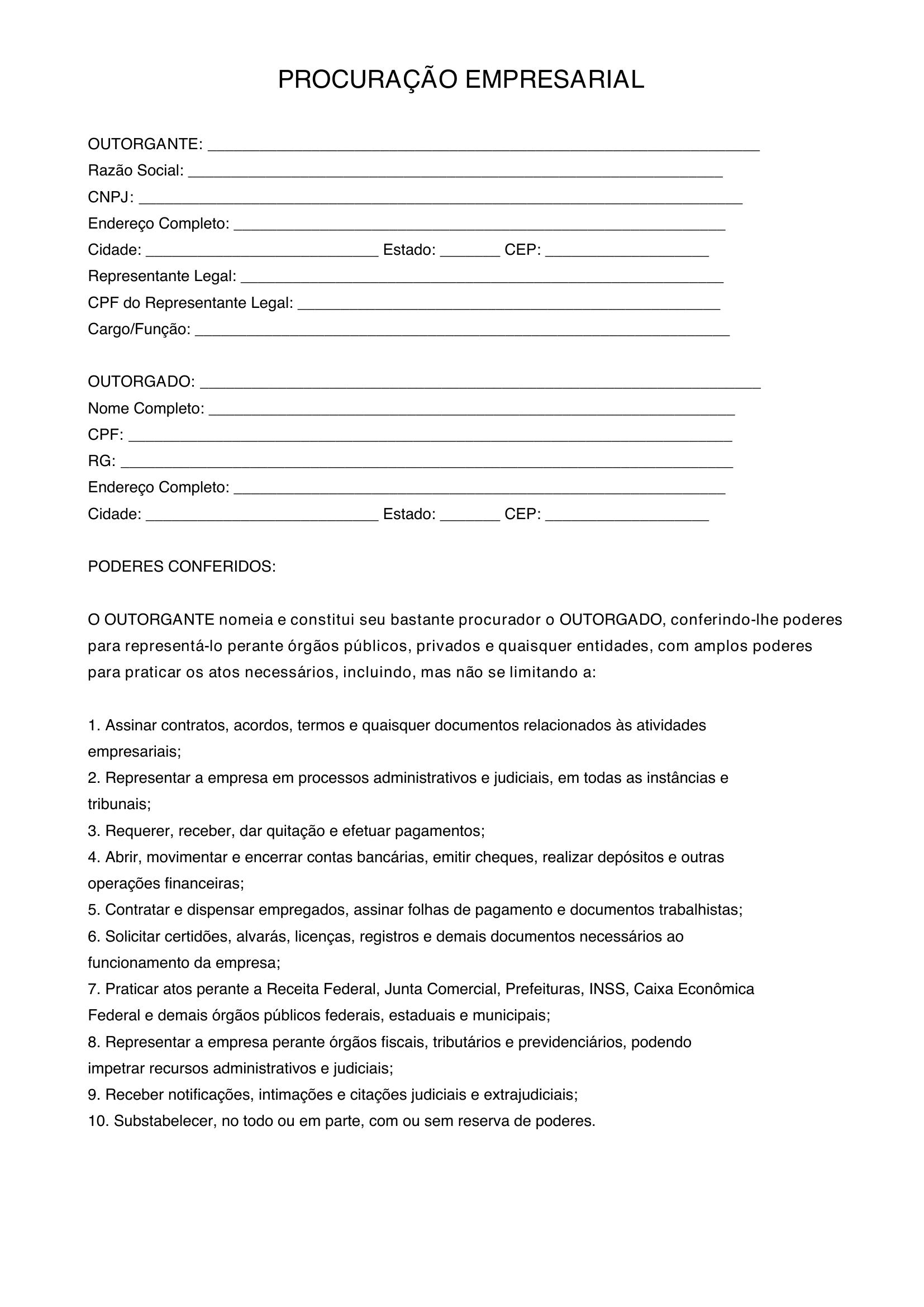 Modelo Procuração Empresa